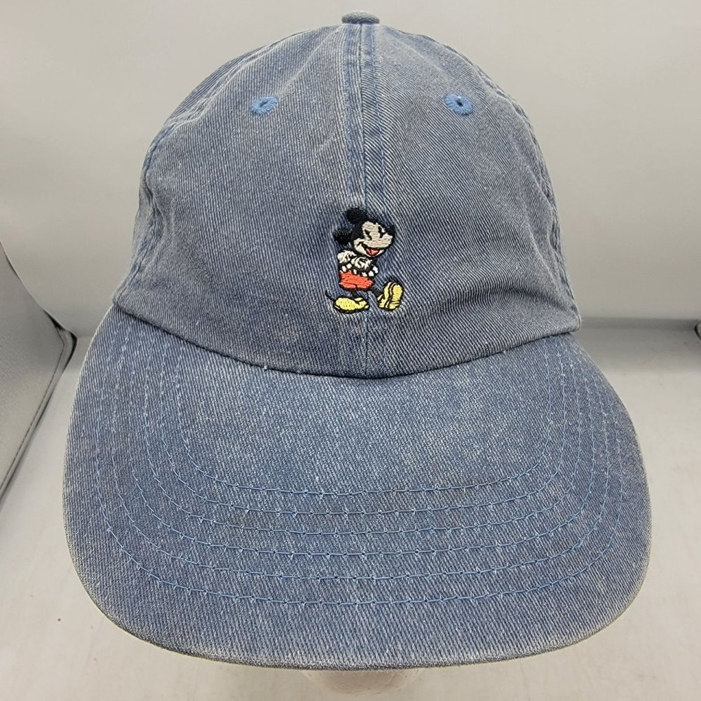 Disney Parks Mickey Denim Baseball Hat Embroidered Cap Adjustable Adult